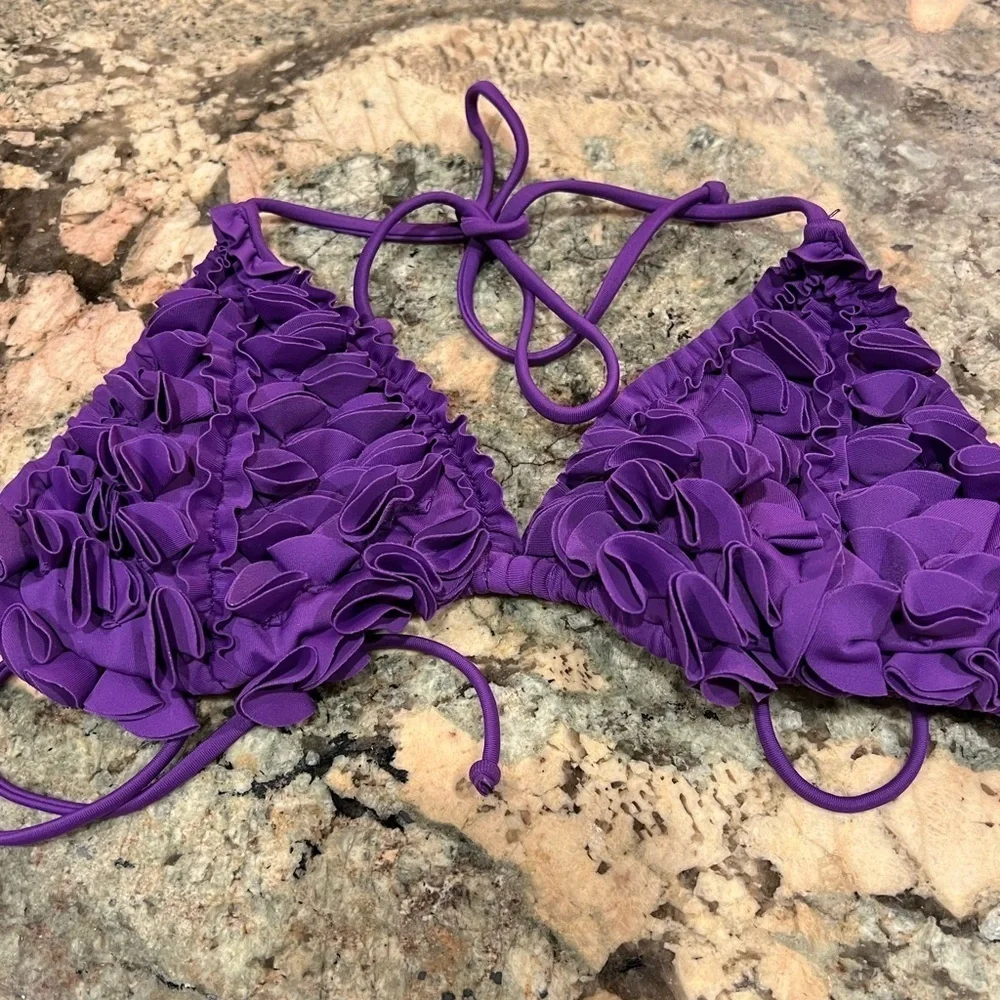 Women’s Purple 2 piece Swimsuit Top Sz M Bottoms Sz L